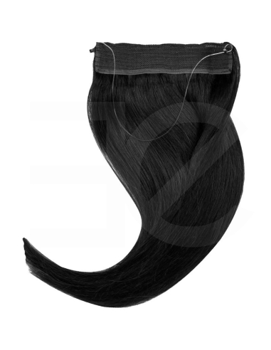 Extensiones de hilo invisible - flip in pelo liso REMY 50 cm - negro