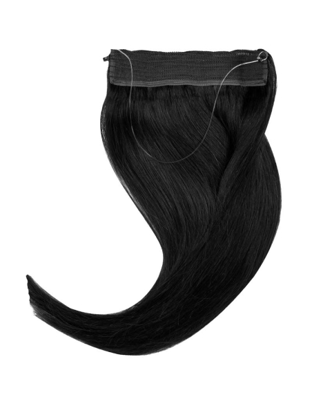 Extensiones de hilo invisible - flip in pelo liso REMY 50 cm - negro
