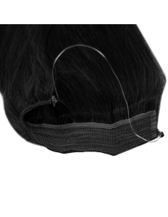 Extensiones de hilo invisible - flip in pelo liso REMY 50 cm - negro 2