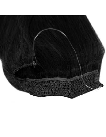 Extensiones de hilo invisible - flip in pelo liso REMY 50 cm - negro