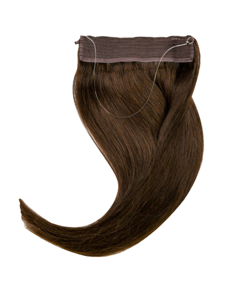 Extensiones de hilo invisible - flip in pelo liso REMY 50 cm - chocolate