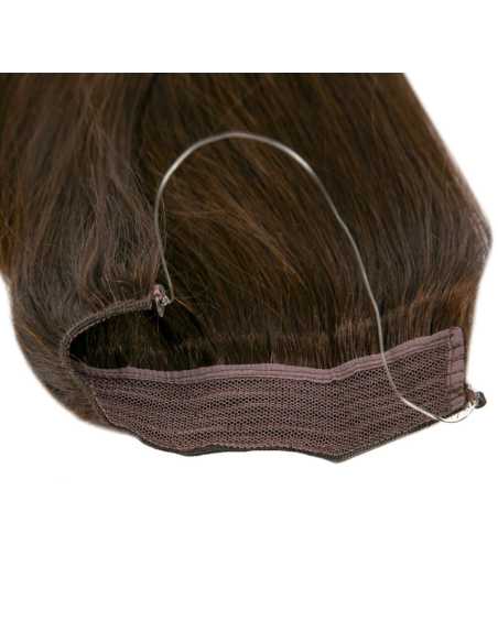 Extensiones de hilo invisible - flip in pelo liso REMY 50 cm - chocolate