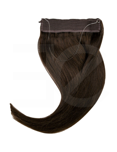 Extensiones de hilo invisible - flip in pelo liso REMY 50 cm - castaño oscuro