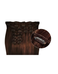 Extensiones de clip de pelo sintético extra volumen  50 cm - chocolate
