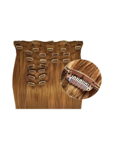 Extensiones de clip de pelo sintético extra volumen 50 cm - rubio dorado