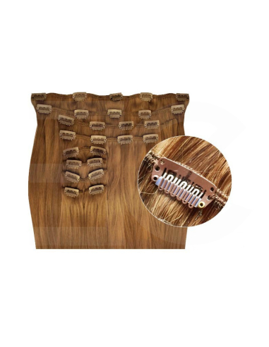 Extensiones de clip de pelo sintético extra volumen 50 cm - rubio dorado