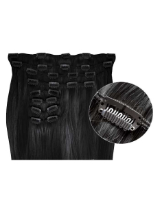 Pinza para extensiones de pelo sintético volumen extra 63 cm - negro