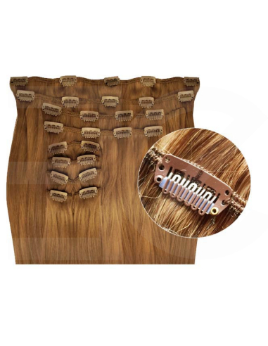 Extensión de cabello sintético clip volumen extra 63 cm - rubio dorado