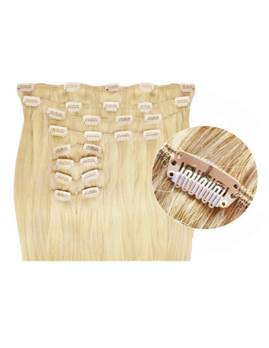 Extensión de cabello sintético clip volumen extra 63 cm - rubio claro