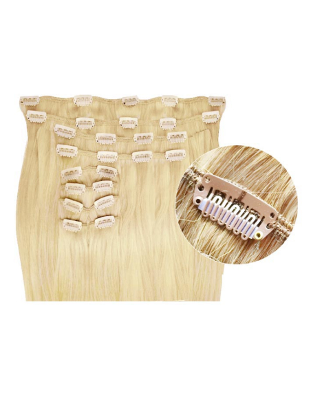 Extensión de cabello sintético clip volumen extra 63 cm - rubio claro