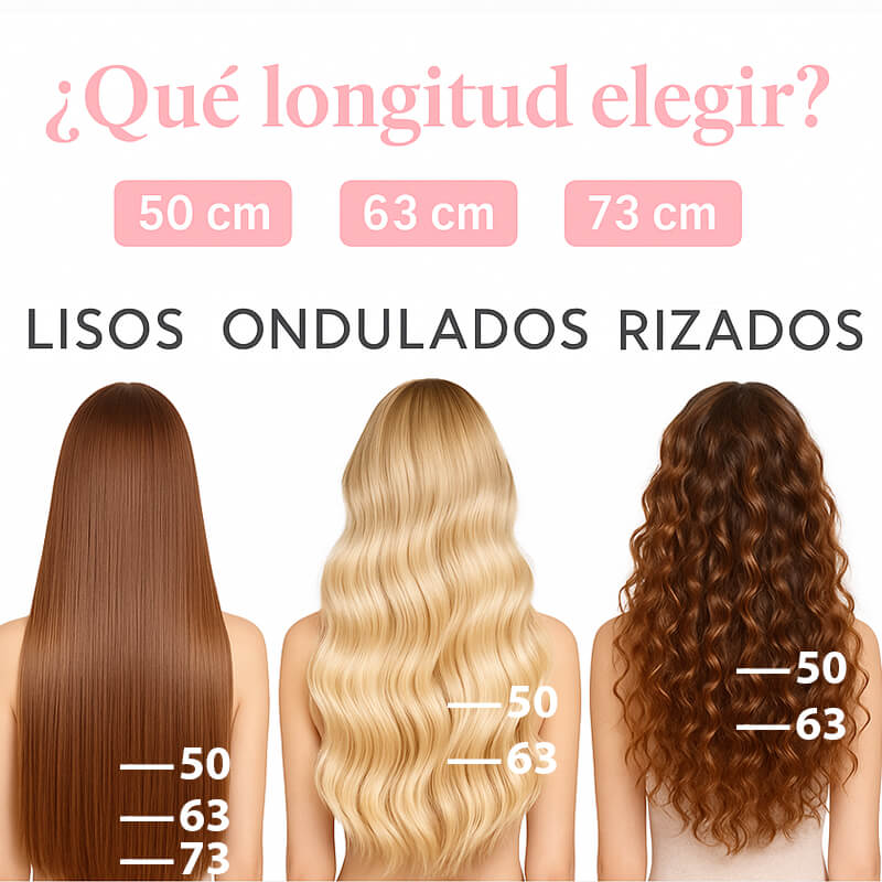 Extensiones de micro ring de pelo ondulado 50 cm - castaño oscuro