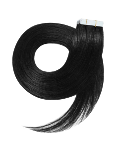 Extensiones adhesivas de pelo liso 50 cm - negro
