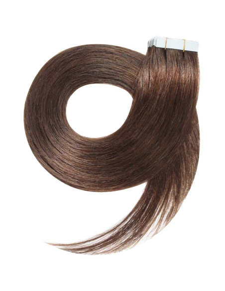 Extensiones de pelo liso doble cara 50 cm - castaño avellana