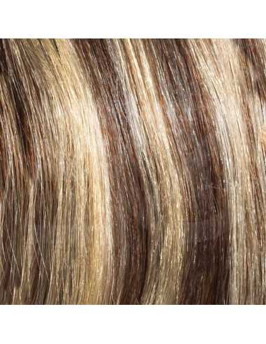 Extensiones de queratina de pelo liso 50 cm - castaño con mechas rubias