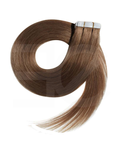 Extensiones adhesivas de pelo liso 73 cm - castaño claro