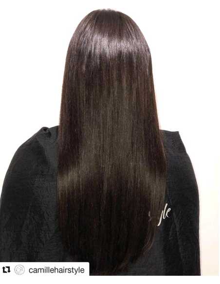 Extensiones de queratina de pelo liso 50 cm - castaño oscuro
