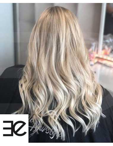 Extensiones de queratina de pelo liso 63 cm 1 g - rubio claro