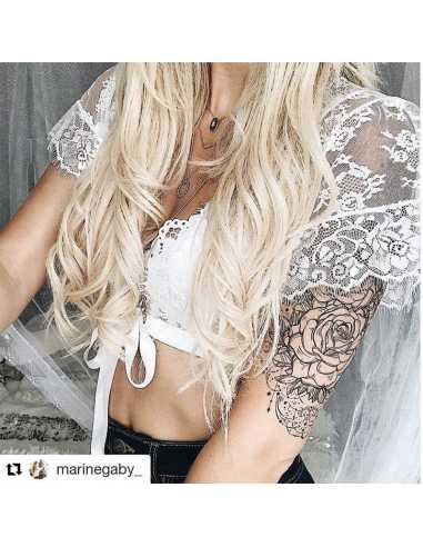 Extensiones de micro loop de pelo liso 48 cm 0,85 g - rubio claro