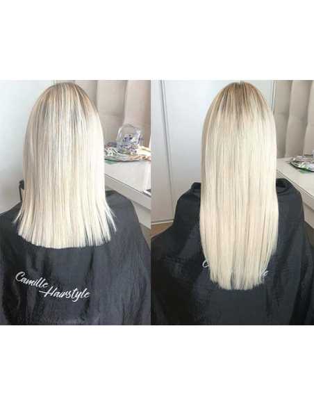 Extensiones de clip de pelo liso natural LUXE Maxi Volumen 180 g 53 cm - rubio platino