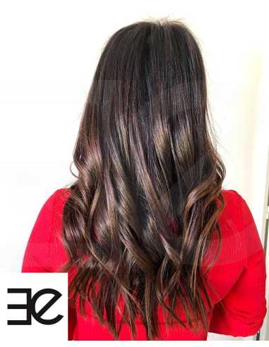 Extensiones de queratina de pelo liso 63 cm - chocolate
