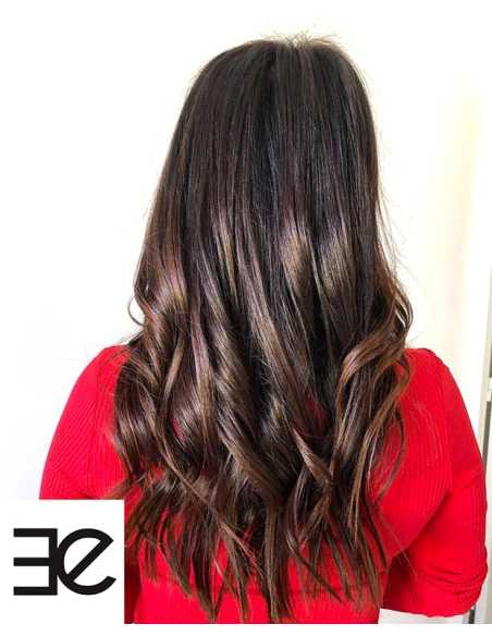 Extensiones de micro ring de pelo liso 50 cm - chocolate