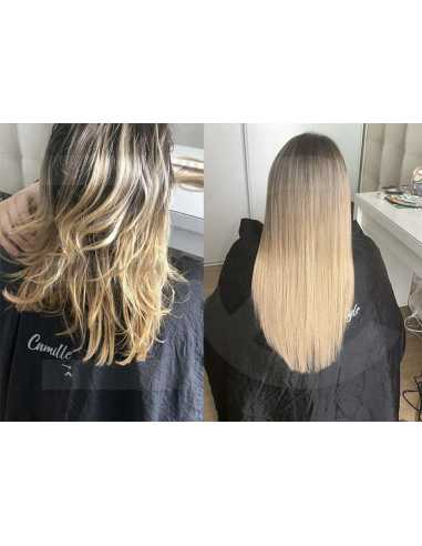 Extensiones de clip de pelo liso 63 cm - rubio ceniza