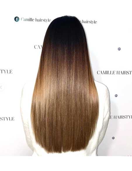 Extensiones de queratina de pelo liso 50 cm 1 g - castaño claro