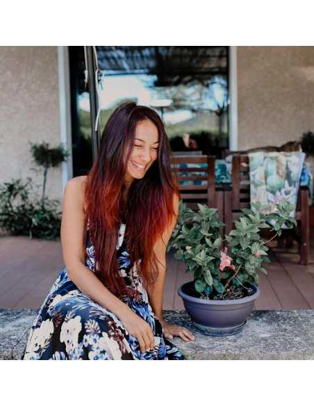 Extensiones de micro ring de pelo liso 50 cm - caoba