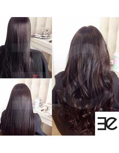 Extensiones de micro ring de pelo liso 50 cm - ciruela