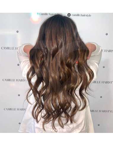 Extensiones de queratina de pelo ondulado 50 cm - castaño avellana