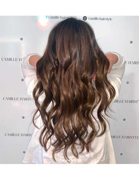 Extensiones de queratina de pelo ondulado 50 cm - castaño avellana