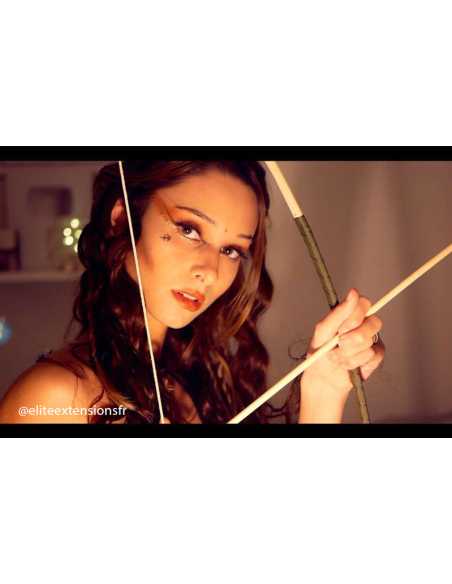 Extensiones de micro ring de pelo ondulado 50 cm - chocolate