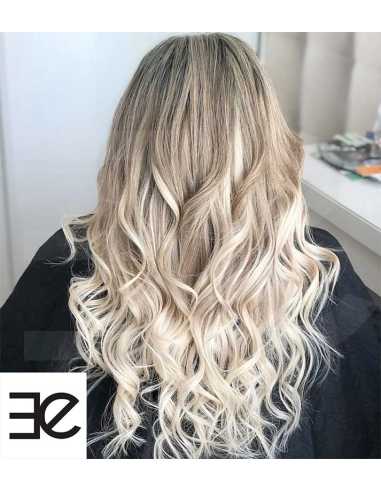 Extensiones de queratina de pelo ondulado 63 cm - rubio platino