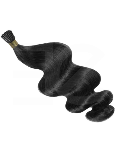 Extensiones de micro ring de pelo ondulado 60 cm - negro