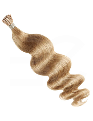 Extensiones de micro ring de pelo ondulado 50 cm - rubio dorado