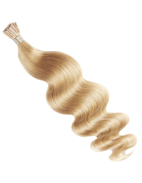 Extensiones de micro ring de pelo ondulado 50 cm - rubio