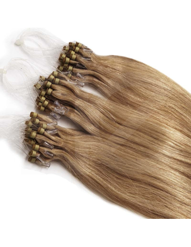 Extensiones de micro loop de pelo liso 48 cm - rubio dorado