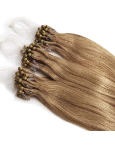 Extensiones de micro loop de pelo liso 61 cm - rubio dorado