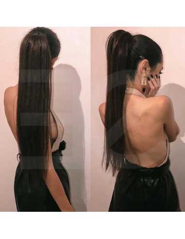 Cola de caballo pelo sintético 50 cm - chocolate