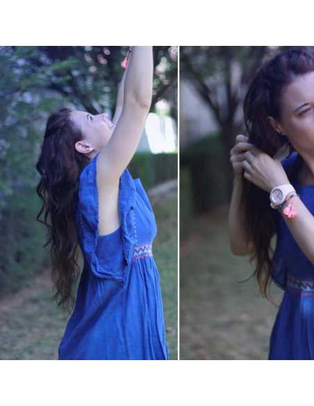 Extensiones de micro ring de pelo liso 50 cm - ciruela