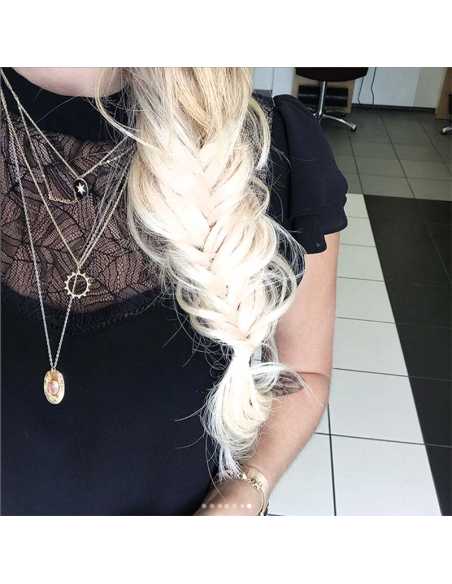 Extensiones de clip de pelo liso natural Maxi Volumen 180 g 63 cm  - rubio platino