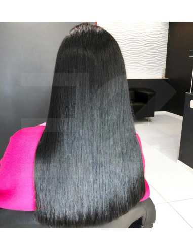 Extensiones de micro loop de pelo liso 61 cm - negro
