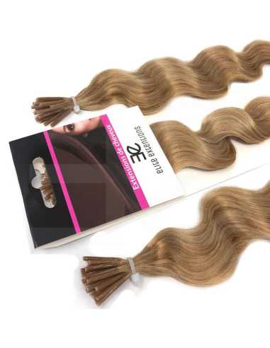 Extensiones de micro ring de pelo rizado 50 cm - rubio dorado