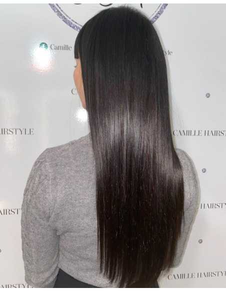 Extensiones de queratina de pelo liso 50 cm 1 g - moreno natural