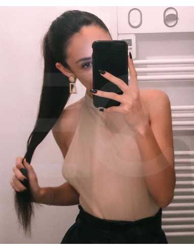 Extensiones de coleta de pelo natural 50 cm - chocolate