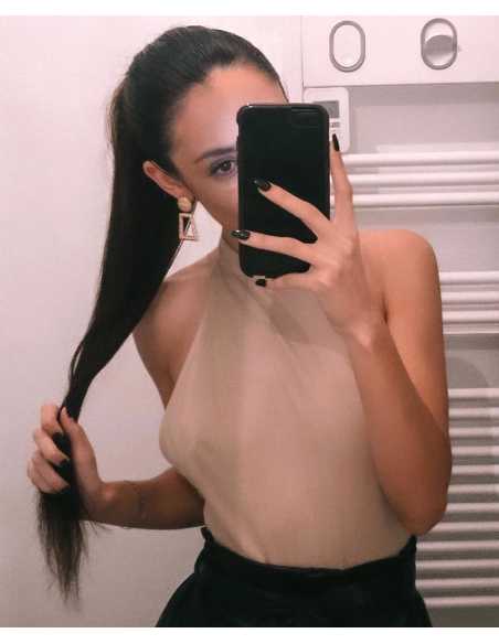 Extensiones de coleta de pelo natural 50 cm - chocolate