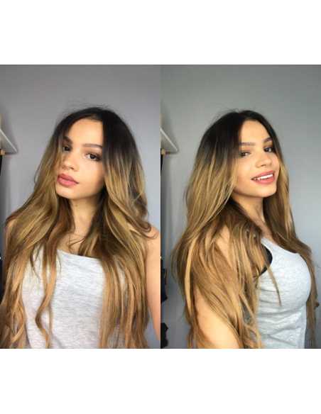 Extensiones de queratina de pelo liso 50 cm 1 g - rubio dorado