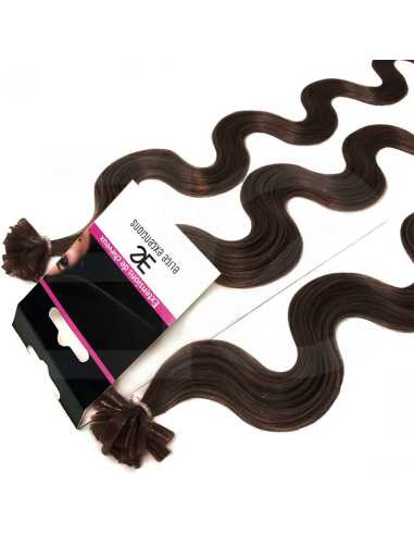 Extensiones de queratina de pelo ondulado63 cm 0,85 g - chocolate