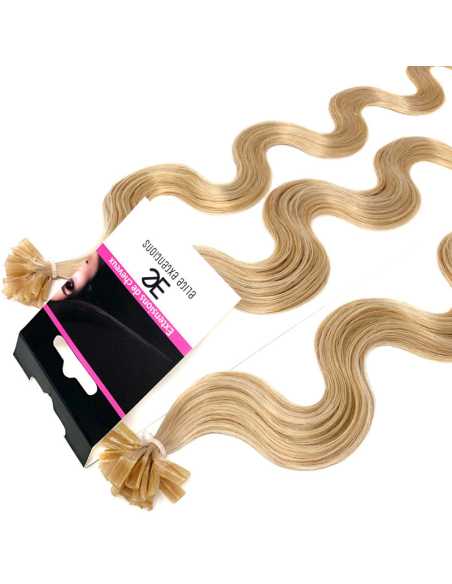 Extensiones de queratina de pelo ondulado 50 cm - rubio