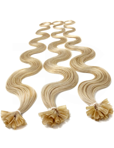 Extensiones de queratina de pelo ondulado 63 cm - rubio claro